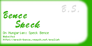 bence speck business card